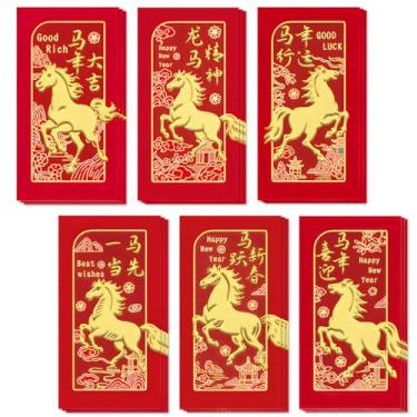Imagem de Envelopes vermelhos 18 peças Ano Novo Chinês China Bolso Vermelho Ano do Cavalo Envelopes Chineses Hong Bao Presente Envelopes Dinheiro da Sorte