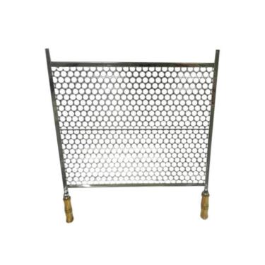 Imagem de Grelha 45x50 Pontas Churrasqueira Churrasco Aço Inox Top(Madeira)