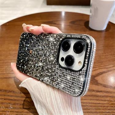 Imagem de Capa de celular com strass gradiente de diamante e glitter brilhante para iPhone 16 15 14 Pro Max 13 12 11 X XS 7 8 Plus, capa à prova de choque, preta, para iPhone 11 Pro