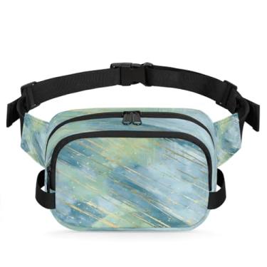 Imagem de Pochete de mármore azul escuro para mulheres e homens com alça ajustável, bolsa transversal, bolsa de peito, bolsa tiracolo, Cor 13