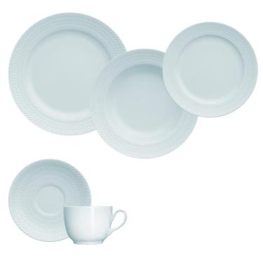 Imagem de Jogo de Jantar Chá 30 Peças Chevron Azul Germer Porcelanas