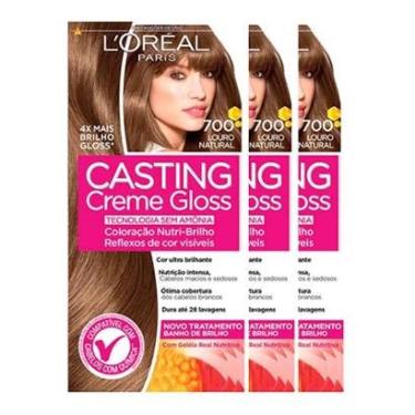 Imagem de Kit 3 L'Oréal Paris Coloração Casting Creme Gloss 700 Louro Natural-Unissex