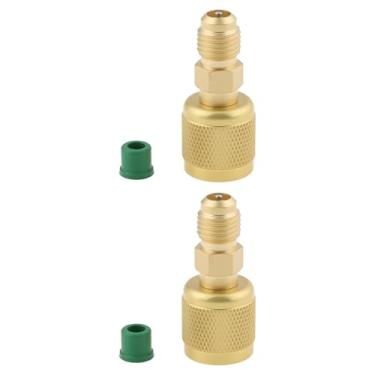 Imagem de ECSiNG 2 peças HVAC 1/10.2 cm rosca inversa fêmea para adaptador macho de 0,6 cm compatível com tanques A2L R454B/R32