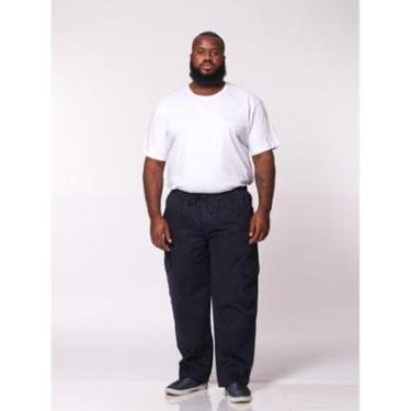 Imagem de Calça Masculina Plus Size Sarja Azul Marinho-Masculino