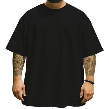 Imagem de Camiseta Oversized Unissex 100% Algodão P ao G1 - Made in Franca, Pret