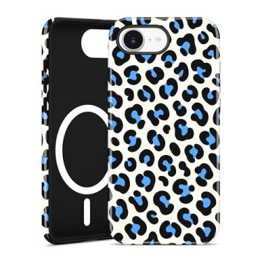 Imagem de Jusy Capa de telefone compatível com MagSafe com estampa de leopardo para iPhone 16e, capa protetora de TPU macio magnético de luxo moderno e policarbonato rígido para mulheres e meninas - leopardo