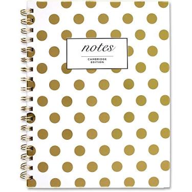 Imagem de Cambridge Caderno de capa dura com pontos dourados, 1 assunto, regra ampla/legal, capa branca/dourada, (80) 24 x 7 folhas