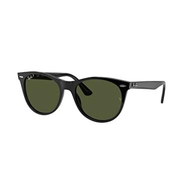 Imagem de Óculos de sol redondos Ray-Ban RB2185 Wayfarer II, preto/G-15 verde polarizado, 52 mm
