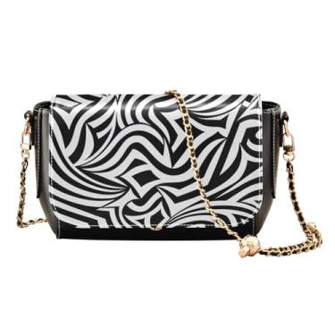 Imagem de Bolsa de ombro de couro transversal com estampa geométrica isolada em branco, bolsa de ombro feminina, bolsa transversal feminina média, Estampa geométrica isolada em branco-2, One Size