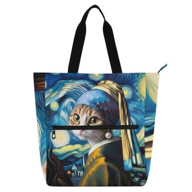 Imagem de GAIGEO Bolsa feminina divertida para trabalho noturna, praia, escola, bolsa, utilitária, escritório, com compartimentos