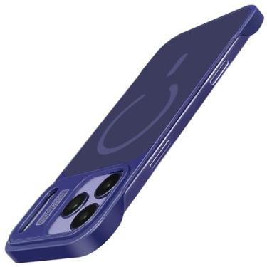 Imagem de Omio Capa fina para iPhone 17 Pro Max compatível com MagSafe, amortecedor magnético ultrafino sem moldura, design minimalista, fixe, capa para telemóvel, à prova de choque, fosca, rígida, para homens