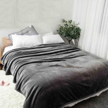 Imagem de Cobertor de lã, cobertores e mantas fofos, femininos, masculinos, para cama, adulto, longo, duplo, solteiro, para sofá, lã grossa de camada dupla, quente, inverno, macio e confortável (cinza, 120 x