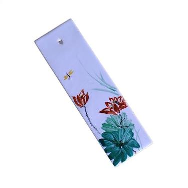 Imagem de porta-vara de incenso Inserção de fragrância simples cerâmica pintada à mão padrão requintado suporte decoração mesa(A)