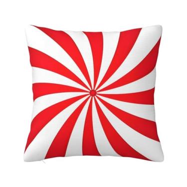 Imagem de Lalamelody Capas de almofada de Natal doces pirulito 45,7 x 45,7 cm Capa de almofada decorativa para sofá, quarto, sala de estar ao ar livre