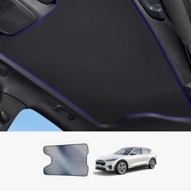 Imagem de Para-sol de teto dobrável compatível com Ford Mustang Mach-E 2021 – Acessórios atuais atualizados refletor de calor para janela interior do carro sombra solar teto solar
