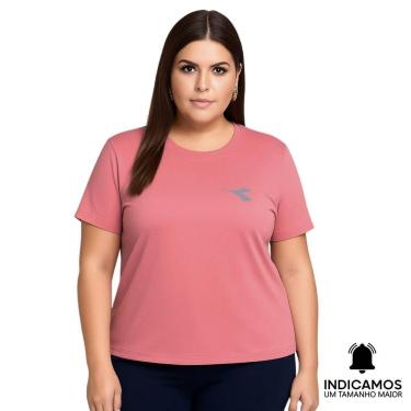 Imagem de Camiseta Diadora Small Logo Plus Size Feminina - Rosê G3-Feminino
