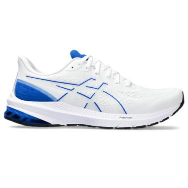 Imagem de ASICS Tênis de corrida masculino GT-1000 12, Branco/azul ilusão, 7.5