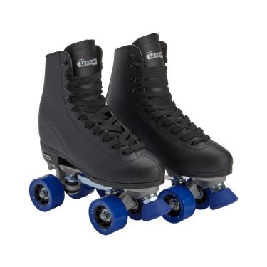 Imagem de CHICAGO Patins Premium Preto Quad Roller Skates para meninos e homens iniciantes, design clássico ajustável de cano alto para patins internos ou externos e Roller Derby