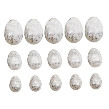 Imagem de shamjina Conjunto de 15 enfeites de ovos de Páscoa para cestas, árvores e guirlandas. Versáteis para decoração de paredes, janelas e projetos DIY de artesanato