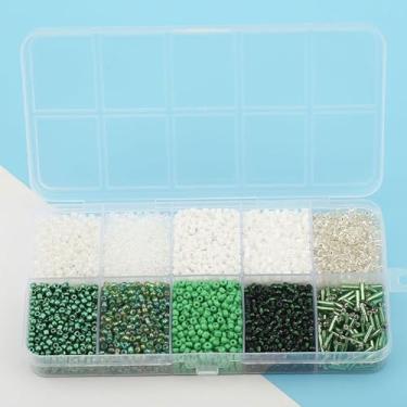 Imagem de YDJIANCAI 10 compartimentos de vidro 2 mm contas de tubo de semente contas pequenas de dois tons, para fabricação de joias, suprimentos de artesanato DIY para brincos, pulseiras, colares (cor