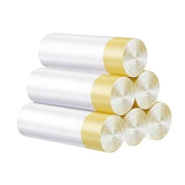 Imagem de WeiLaiKeQi 60 Sacos para Areia de Gato, Sacos para Dejetos Portáteis, Mais Grossos, com Cordão, Ideais para Correr, Caminhar, Apartamento e Uso Externo, Cordão Amarelo