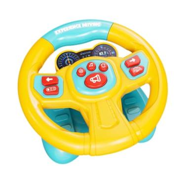 Imagem de menolana Volante de brinquedo com simulação, música e luzes, brinquedo elétrico interativo para aprendizado, ideal para crianças de 1 a 5 anos, perfeito como, Amarelo