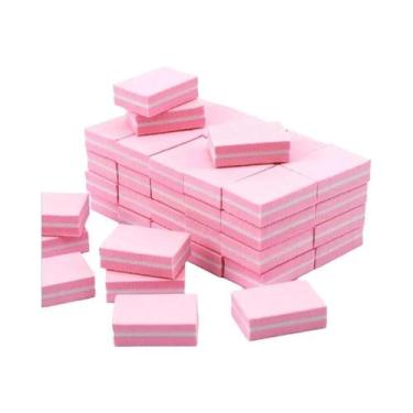 Imagem de Bloco De Lixa Esponja Mini Bicolor Para Unhas, 10, 20, 40 Peças, Ferra