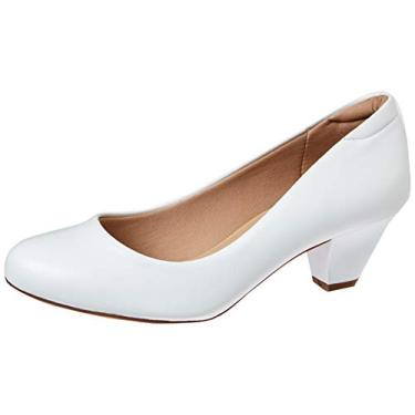 Imagem de Sapato Scarpin Feminino Modare 7005.600 Salto Grosso Branco 34