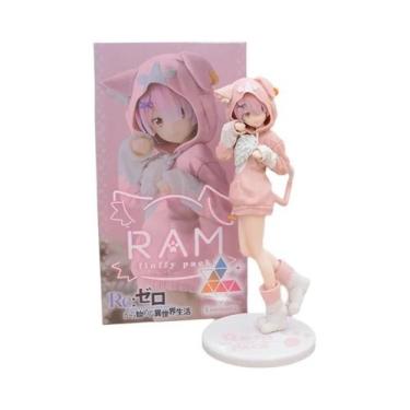 Imagem de Figura De Anime Re:ZERO Ram Rem De 22cm, Modelo Adulto, Brinquedos E P