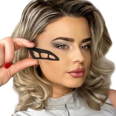 Imagem de Pacote com 2 estêncil de maquiagem de olhos pretos para iniciantes – ajudante de sombra, ferramenta simétrica para delineador, bordas de sombra