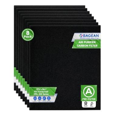 Imagem de Bagean Substituição de pré-filtro A de carvão ativado - compatível com a série de purificadores de ar Honeywell HPA300 - compatível com o pré-filtro A Honeywell HPA300 - Os filtros de ar absorvem