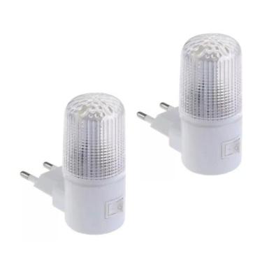 Imagem de Kit 2 Luminária Abajur Tomada Luz Noturna Bebê Escada Bivolt - Luminar