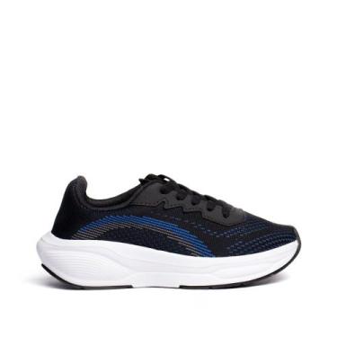 Imagem de Tênis Infantil Masculino Molekinho Casual Preto/Azul, Preto, Azul, 32