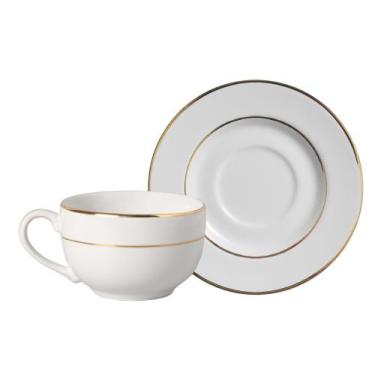 Imagem de Conjunto com 6 Xícaras de Chá com 6 Pires Branco Pérola Acetinado 250 