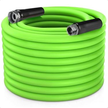 Imagem de Mangueira de jardim resistente de 1,5 cm x 45,7 m - Mangueira híbrida leve resistente a dobras, à prova de vazamento, mangueira de água à prova de ferrugem para irrigação externa