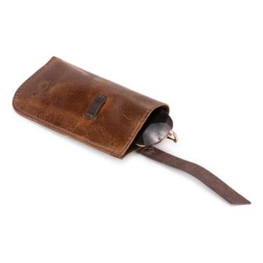 Imagem de Porta Óculos/case/estojo Couro 100% Legítimo Rústico - Ello Griff, Mar