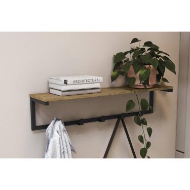 Imagem de Cabideiro de Quarto Industrial LI042 Canela/Preto - Kappesberg