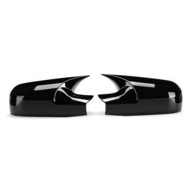 Imagem de Retrovisor do carro espelho lateral capa asa tampa adesivo porta exterior caso guarnição de fibra de carbono preto Compatível com renault megane 2/mk2 2002-2009(Gloss Black)