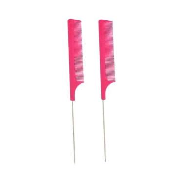 Imagem de Pente Profissional De Aço Inoxidável Com Dentes Finos Para Corte E Est