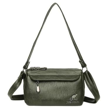 Imagem de CHENXIAOHONG Bolsa feminina PU elegante de ombro e transversal para uso diário – Moda casual e versátil para mulheres(Verde)