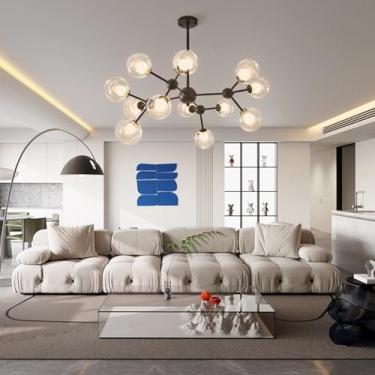 Imagem de Lustre para sala de jantar interna, iluminação suspensa retrô G9 em metal, luminária pendente estilo fazenda, luminária de teto semi-embutida, luminária para ilha de cozinha com cúpula de vi