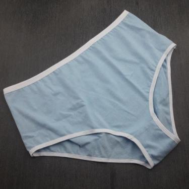 Imagem de Calçola de Algodão Plus Size - Ternura Íntima, Viés branco, Azul bebê,