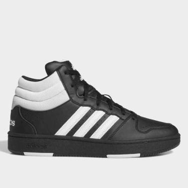 Imagem de Tênis Adidas Hoops Mid Classic, Preto, Branco, 37