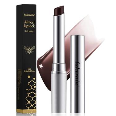 Imagem de LYBHDAFA Bálsamo labial preto transparente – hidratante mel quase batom para todos os tons de pele, fórmula nutritiva hidratante com tonalidade cereja preta natural, acabamento ultra-brilhante e