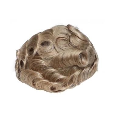 Imagem de Aplique de testa Prótese capilar indetectável com base sem nós para sistema de cabelo humano pele ultrafina para homens(6x8)