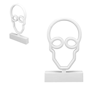 Imagem de Painéis de Neon Luzes Noturnas com Base Suporte Luz LED Caveira para Decoração Parede Quarto Festa Halloween Ideias Presentes Iluminação Decorativa