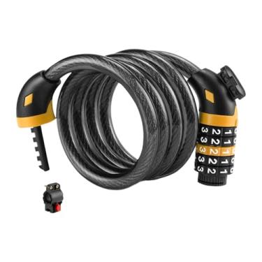 Imagem de UGPLM Cadeado de cabo com senha de 5 dígitos para scooters, Laranja