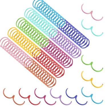 Imagem de SHRJ 130 anéis de fichário de folhas soltas 3,8 cm colorido escritório caderno anéis metal aço chaveiro chaveiro anel de cartão aberto chaveiros para cartões de índice, escritório, escola, casa, 10