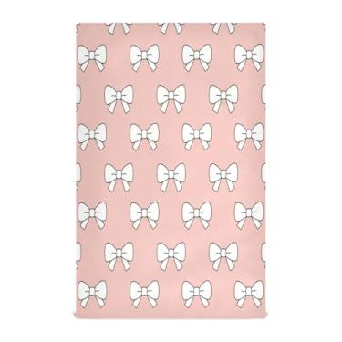Imagem de Wassud Cute Bows Toalhas de prato de cozinha 1 pacote de panos de prato macios com laço para pendurar toalha de mão super absorvente de secagem rápida toalhas de chá de mesa decorativas 71 x 45 cm