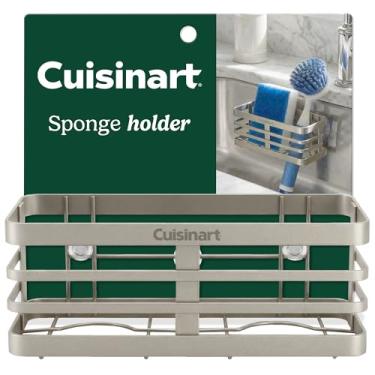 Imagem de Suporte de esponja Cuisinart para pia de cozinha — Suporte de pia de metal com ventosas triplas, organizador de pia de cozinha, organização e armazenamento de esponjas, escovas, sabão e acessórios de
